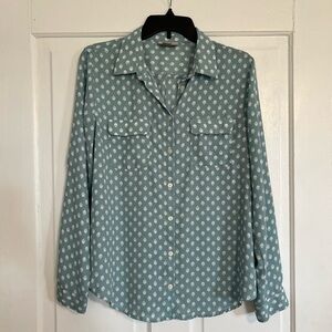 LOFT acorn print button down blouse